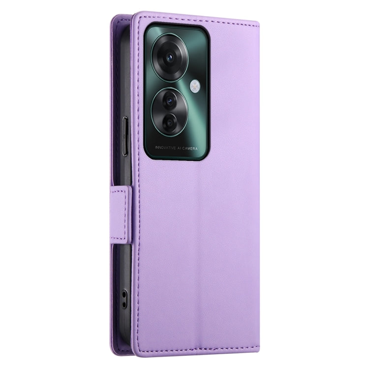For OPPO Reno11 F Side Buckle Magnetic Frosted Leather Phone Case
