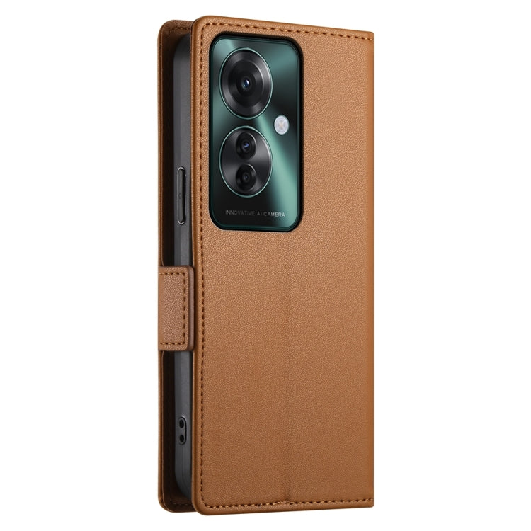 For OPPO Reno11 F Side Buckle Magnetic Frosted Leather Phone Case