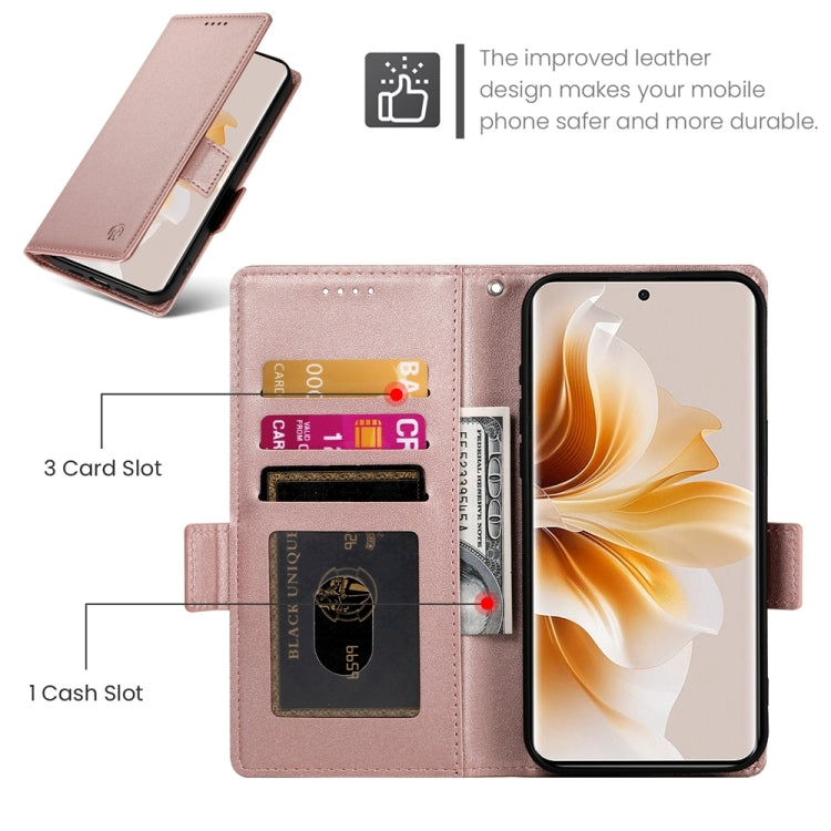 For OPPO Reno11 Pro 5G Global Side Buckle Magnetic Frosted Leather Phone Case