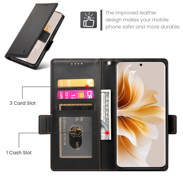 For OPPO Reno11 Pro 5G Global Side Buckle Magnetic Frosted Leather Phone Case