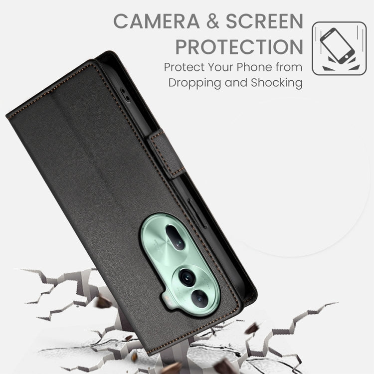 For OPPO Reno11 Pro 5G Global Side Buckle Magnetic Frosted Leather Phone Case