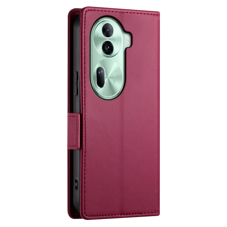 For OPPO Reno11 Pro 5G Global Side Buckle Magnetic Frosted Leather Phone Case