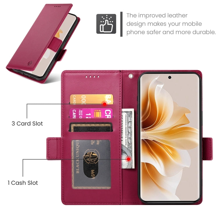 For OPPO Reno11 Pro 5G Global Side Buckle Magnetic Frosted Leather Phone Case