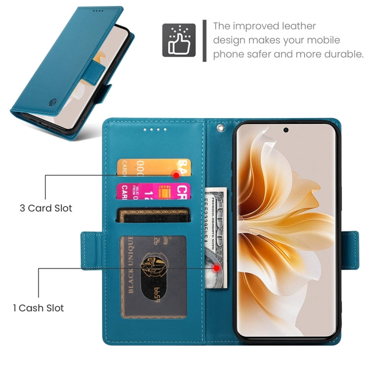 For OPPO Reno11 Pro 5G Global Side Buckle Magnetic Frosted Leather Phone Case