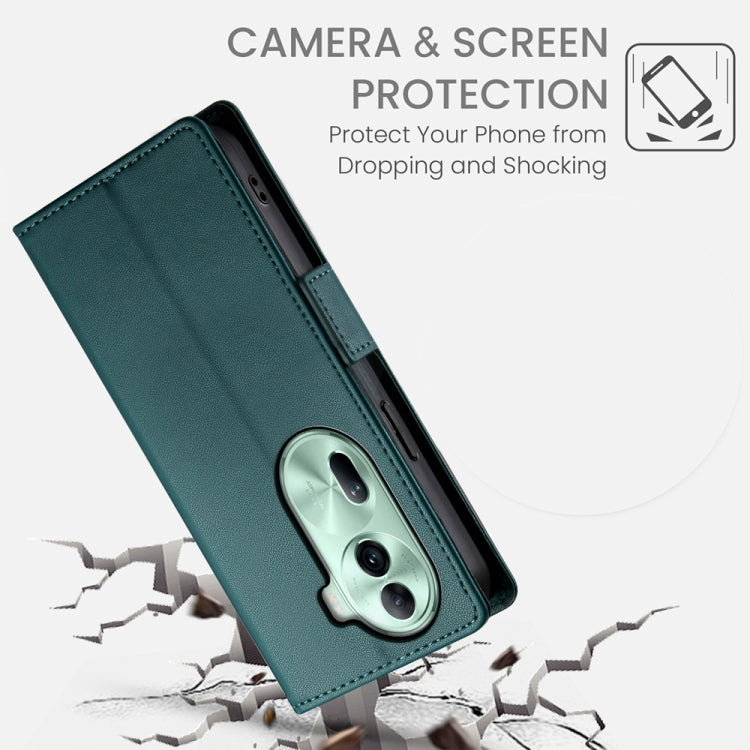 For OPPO Reno11 Pro 5G Global Side Buckle Magnetic Frosted Leather Phone Case