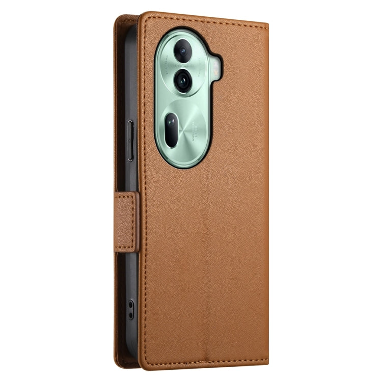 For OPPO Reno11 Pro 5G Global Side Buckle Magnetic Frosted Leather Phone Case