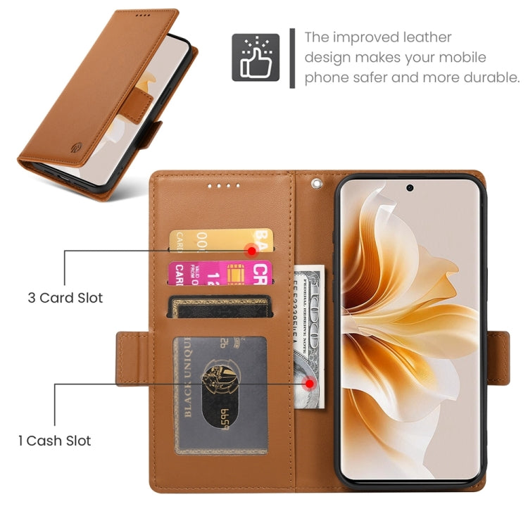 For OPPO Reno11 Pro 5G Global Side Buckle Magnetic Frosted Leather Phone Case