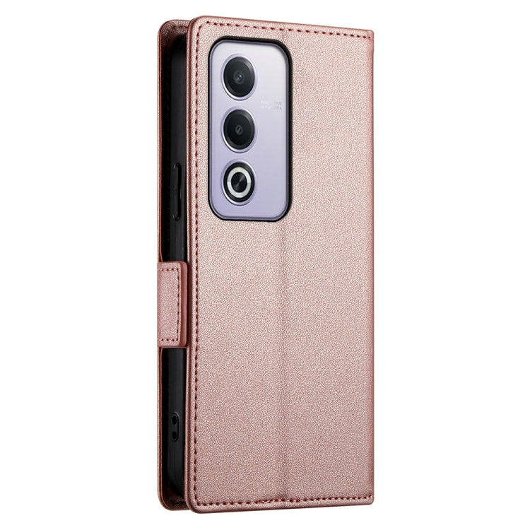 For OPPO A5 5G Global / A3 Pro 5G Side Buckle Magnetic Frosted Leather Phone Case