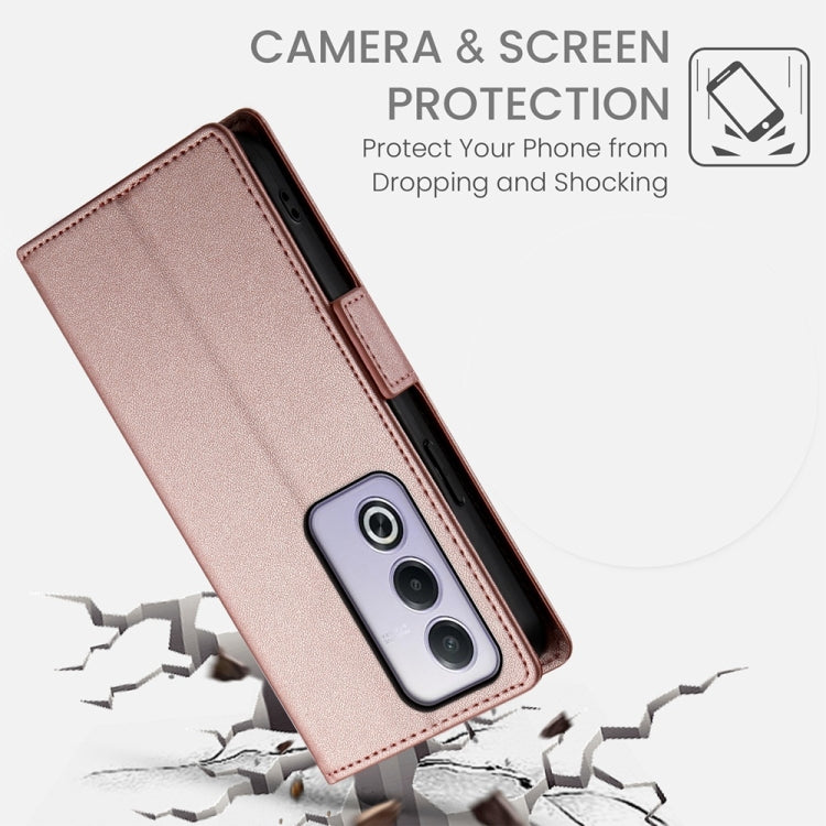 For OPPO A5 5G Global / A3 Pro 5G Side Buckle Magnetic Frosted Leather Phone Case