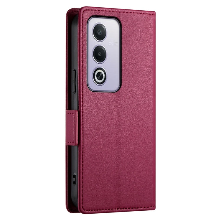 For OPPO A5 5G Global / A3 Pro 5G Side Buckle Magnetic Frosted Leather Phone Case