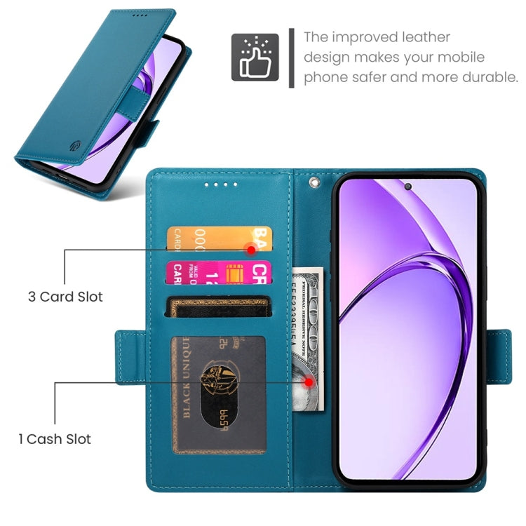 For OPPO A5 5G Global / A3 Pro 5G Side Buckle Magnetic Frosted Leather Phone Case