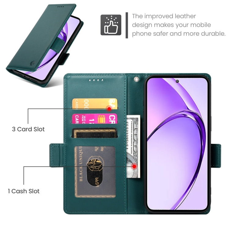 For OPPO A5 5G Global / A3 Pro 5G Side Buckle Magnetic Frosted Leather Phone Case