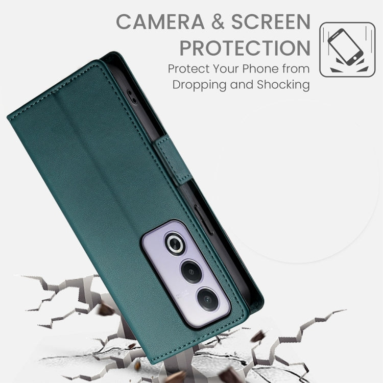 For OPPO A5 5G Global / A3 Pro 5G Side Buckle Magnetic Frosted Leather Phone Case