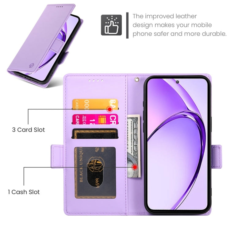 For OPPO A5 5G Global / A3 Pro 5G Side Buckle Magnetic Frosted Leather Phone Case