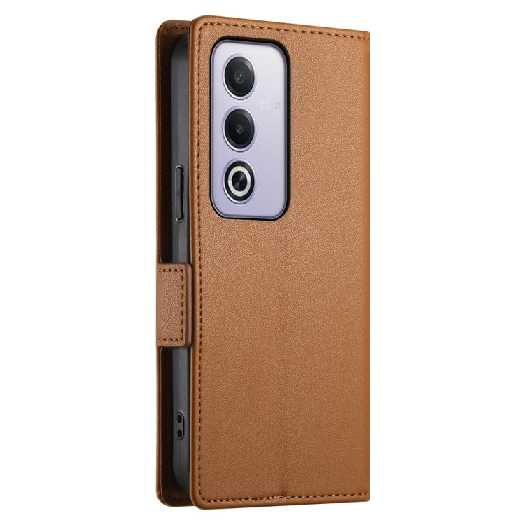 For OPPO A5 5G Global / A3 Pro 5G Side Buckle Magnetic Frosted Leather Phone Case