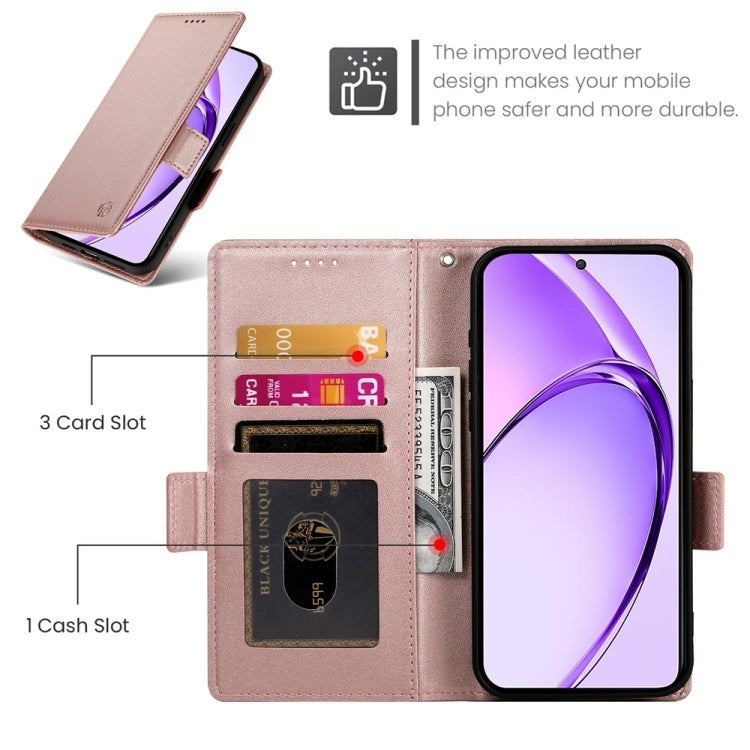 For OPPO A5x 5G / A3 4G / 5G / A3X 4G / 5G Side Buckle Magnetic Frosted Leather Phone Case