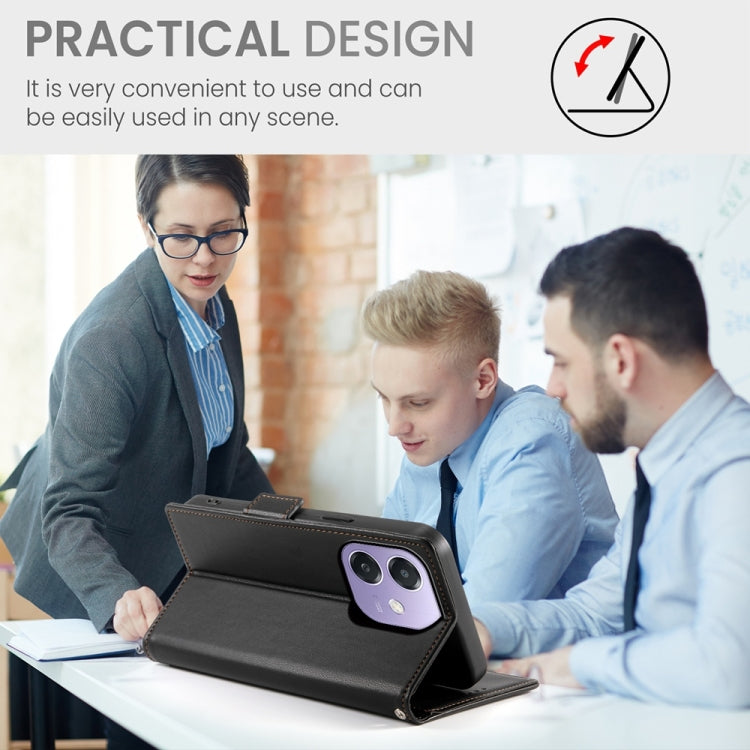For OPPO A5x 5G / A3 4G / 5G / A3X 4G / 5G Side Buckle Magnetic Frosted Leather Phone Case