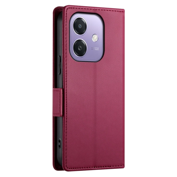 For OPPO A5x 5G / A3 4G / 5G / A3X 4G / 5G Side Buckle Magnetic Frosted Leather Phone Case