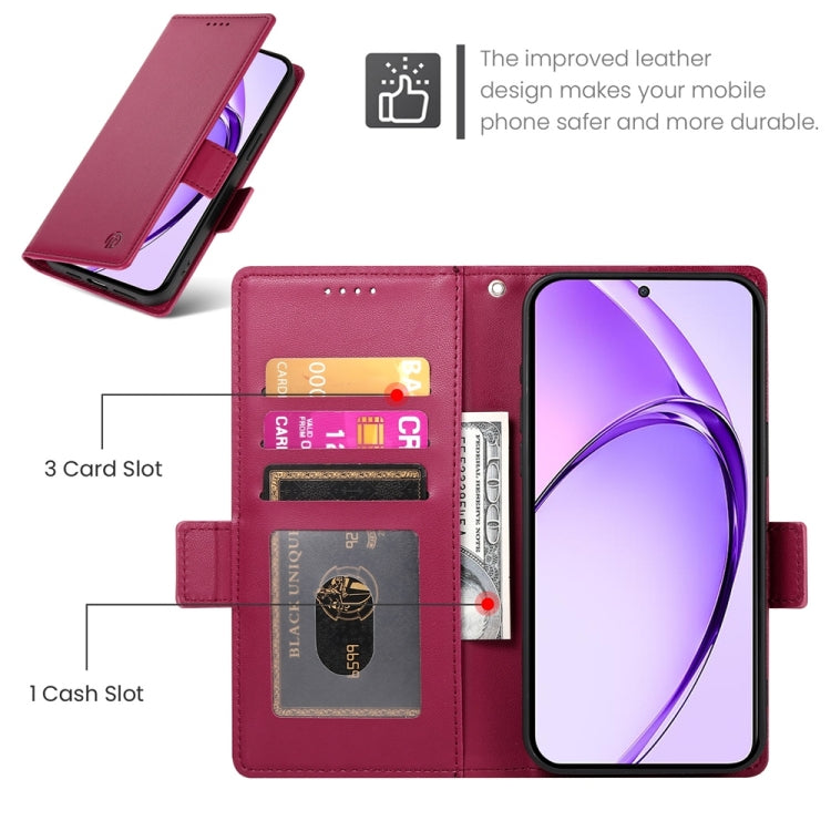 For OPPO A5x 5G / A3 4G / 5G / A3X 4G / 5G Side Buckle Magnetic Frosted Leather Phone Case