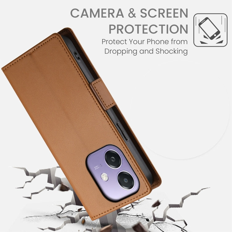 For OPPO A5x 5G / A3 4G / 5G / A3X 4G / 5G Side Buckle Magnetic Frosted Leather Phone Case