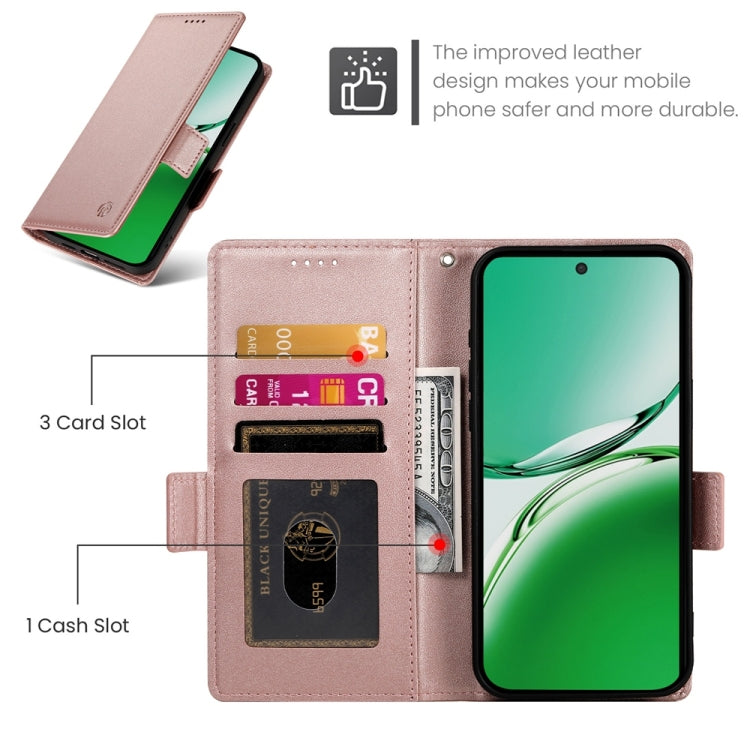 For OPPO Reno12 F 4G / 5G / F27 India Side Buckle Magnetic Frosted Leather Phone Case