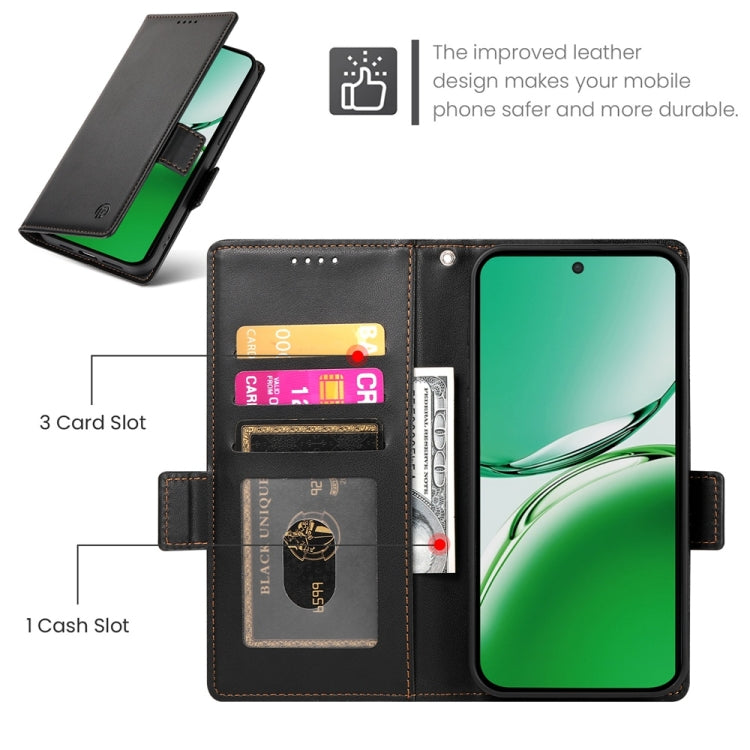 For OPPO Reno12 F 4G / 5G / F27 India Side Buckle Magnetic Frosted Leather Phone Case
