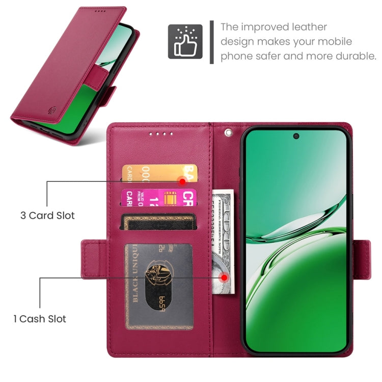 For OPPO Reno12 F 4G / 5G / F27 India Side Buckle Magnetic Frosted Leather Phone Case