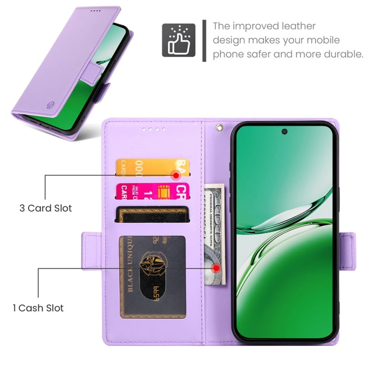 For OPPO Reno12 F 4G / 5G / F27 India Side Buckle Magnetic Frosted Leather Phone Case