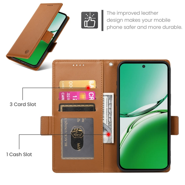 For OPPO Reno12 F 4G / 5G / F27 India Side Buckle Magnetic Frosted Leather Phone Case