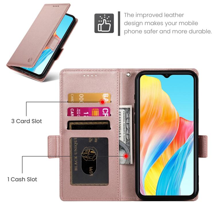 For OPPO A5 Pro 5G Global Side Buckle Magnetic Frosted Leather Phone Case