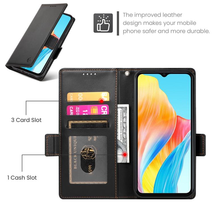 For OPPO A5 Pro 5G Global Side Buckle Magnetic Frosted Leather Phone Case
