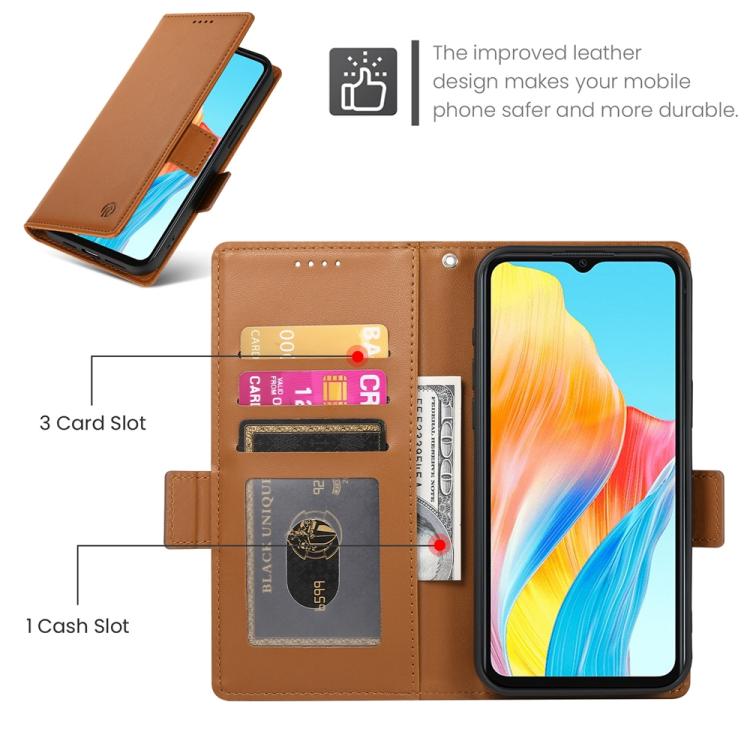 For OPPO A5 Pro 5G Global Side Buckle Magnetic Frosted Leather Phone Case