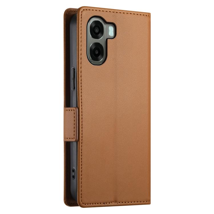 For OPPO A6x 5G / A6 5G Global Side Buckle Magnetic Frosted Leather Phone Case