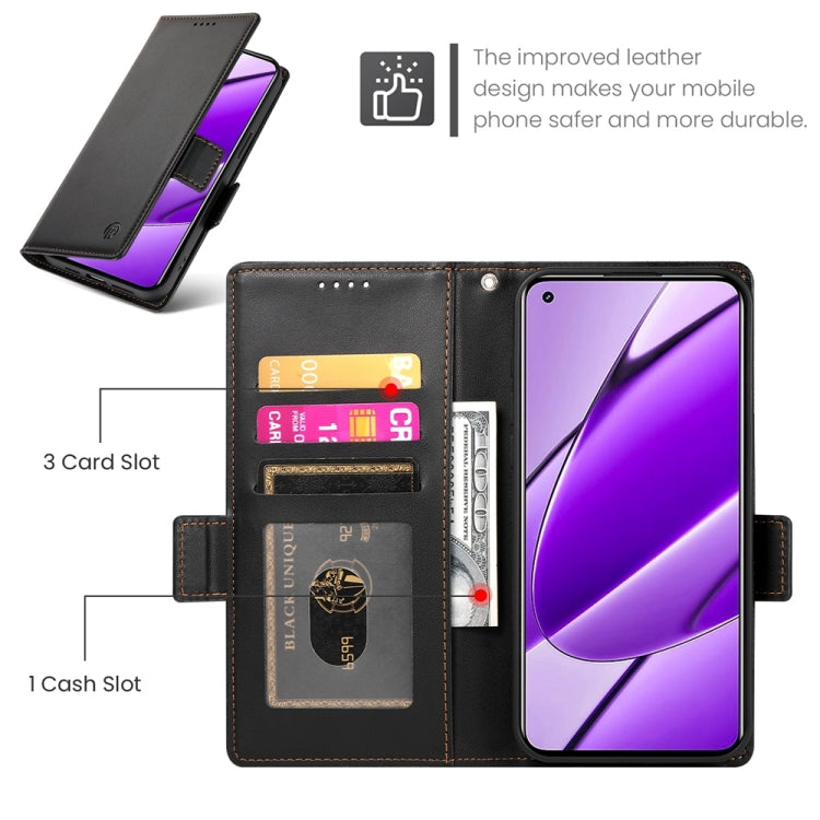 For Realme 11 4G Side Buckle Magnetic Frosted Leather Phone Case