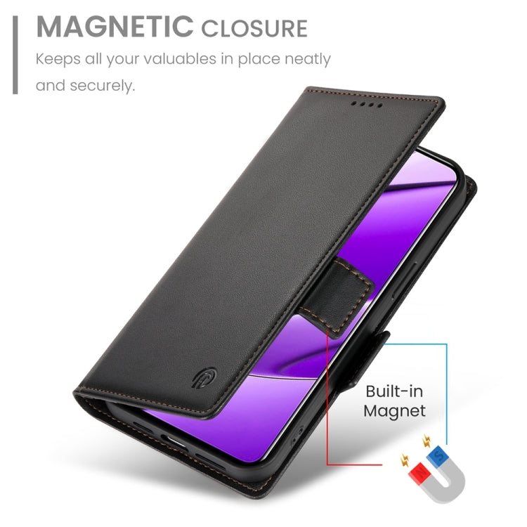 For Realme 11 4G Side Buckle Magnetic Frosted Leather Phone Case