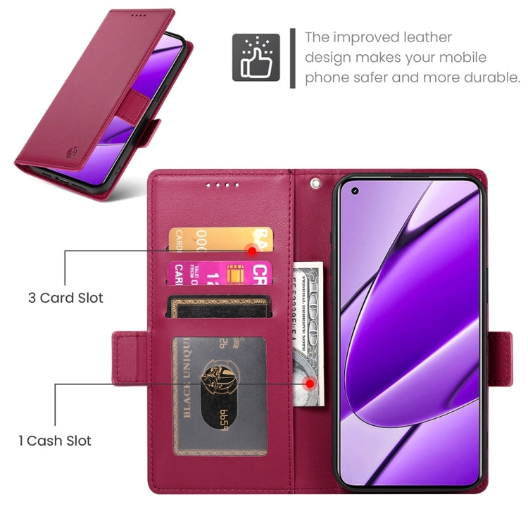 For Realme 11 4G Side Buckle Magnetic Frosted Leather Phone Case