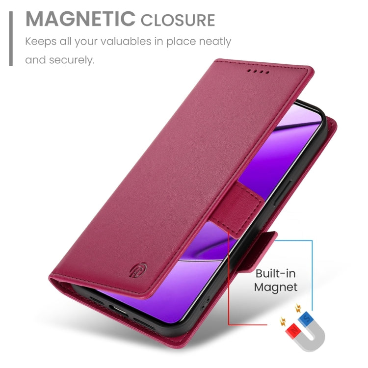 For Realme 11 4G Side Buckle Magnetic Frosted Leather Phone Case