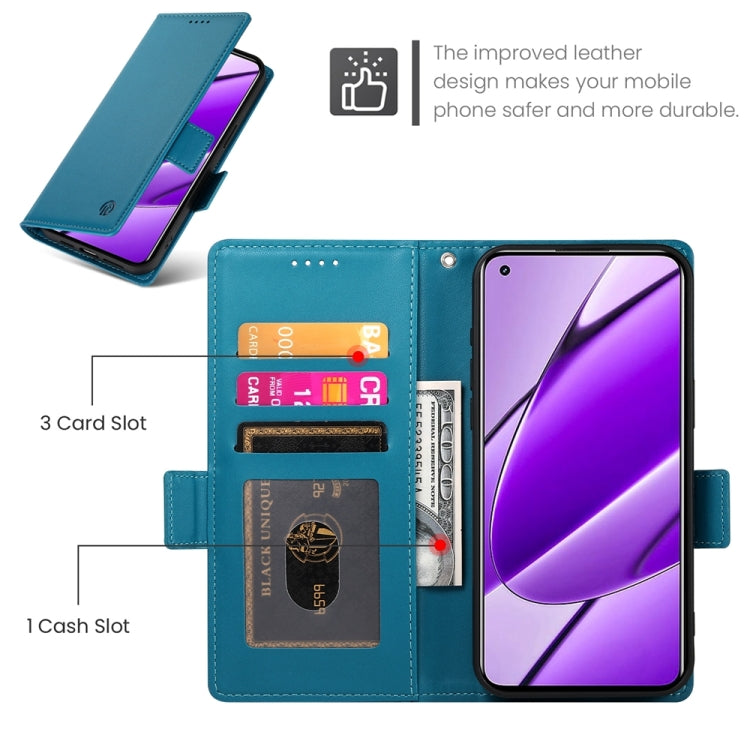 For Realme 11 4G Side Buckle Magnetic Frosted Leather Phone Case