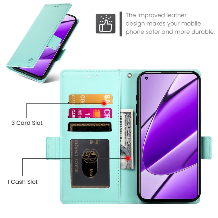 For Realme 11 4G Side Buckle Magnetic Frosted Leather Phone Case