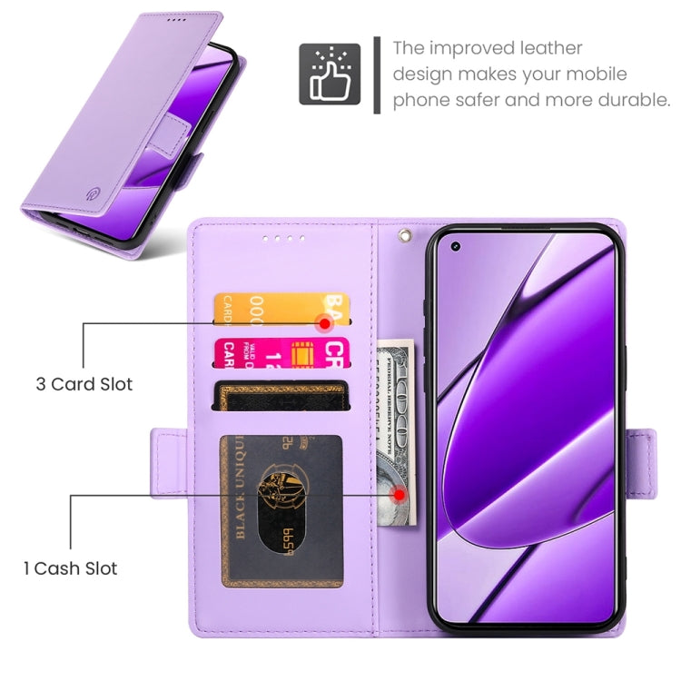 For Realme 11 4G Side Buckle Magnetic Frosted Leather Phone Case