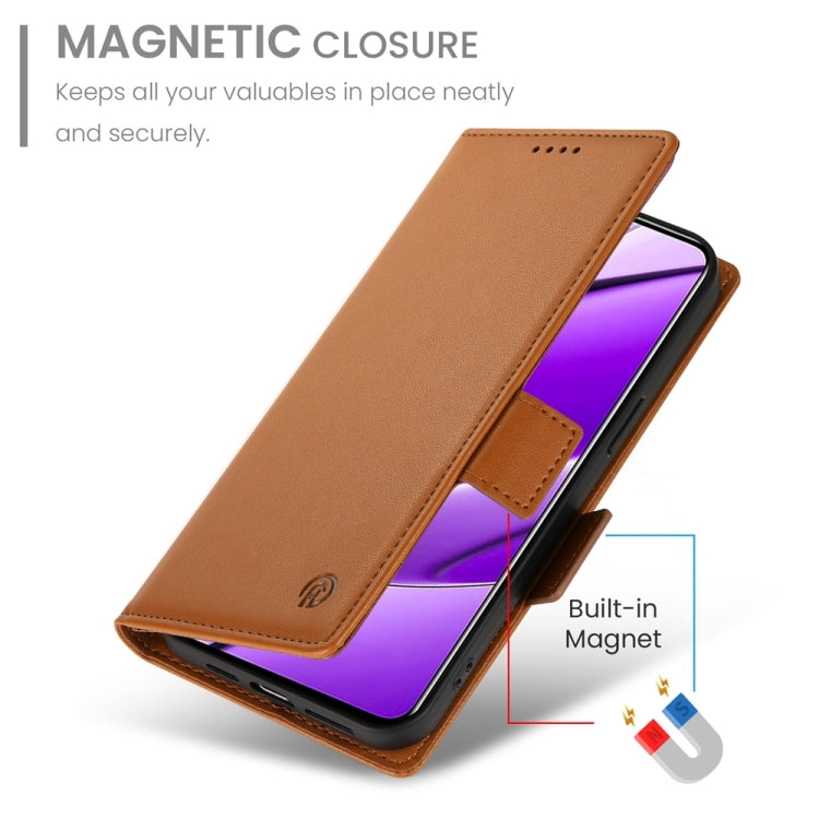 For Realme 11 4G Side Buckle Magnetic Frosted Leather Phone Case