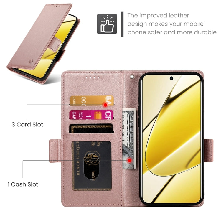 For Realme 11 5G / Realme 11x Side Buckle Magnetic Frosted Leather Phone Case