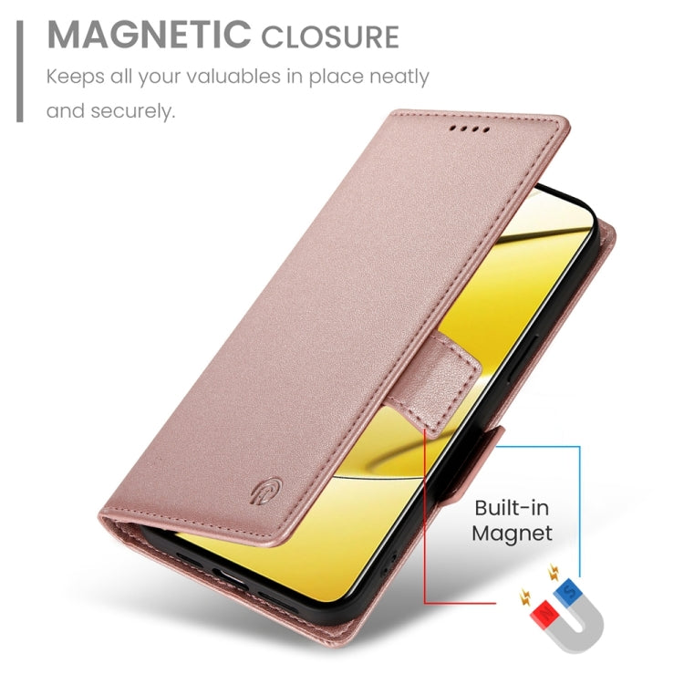 For Realme 11 5G / Realme 11x Side Buckle Magnetic Frosted Leather Phone Case