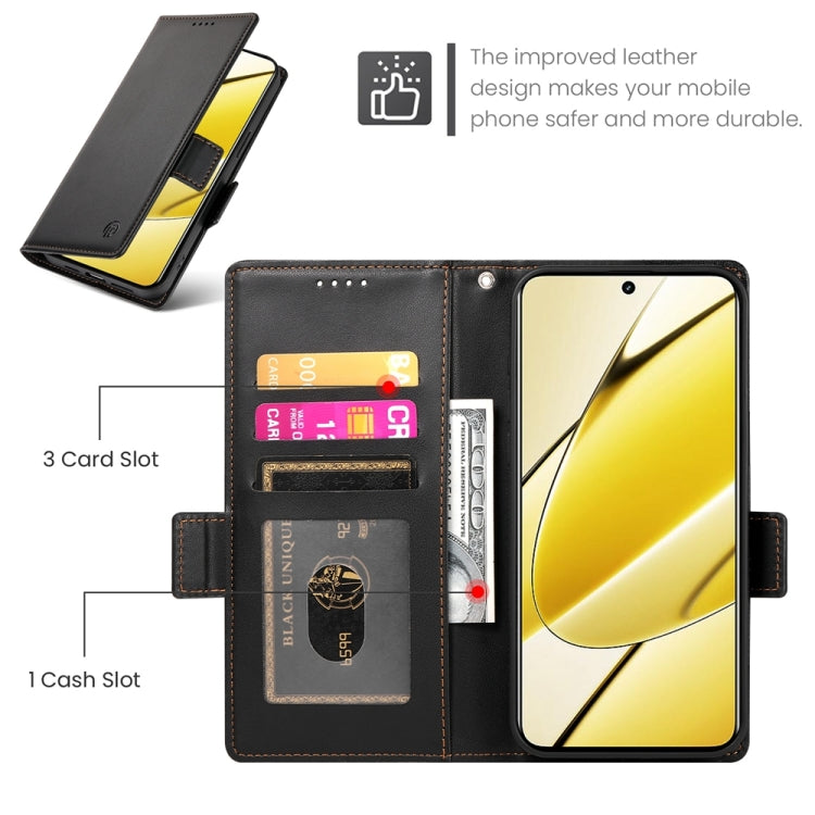 For Realme 11 5G / Realme 11x Side Buckle Magnetic Frosted Leather Phone Case