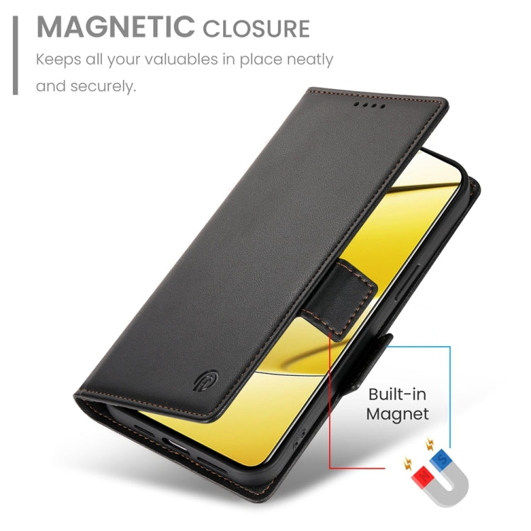For Realme 11 5G / Realme 11x Side Buckle Magnetic Frosted Leather Phone Case