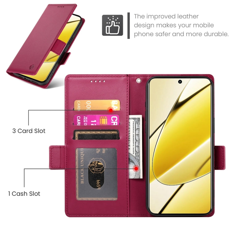 For Realme 11 5G / Realme 11x Side Buckle Magnetic Frosted Leather Phone Case