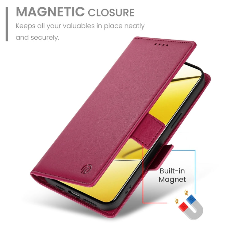 For Realme 11 5G / Realme 11x Side Buckle Magnetic Frosted Leather Phone Case
