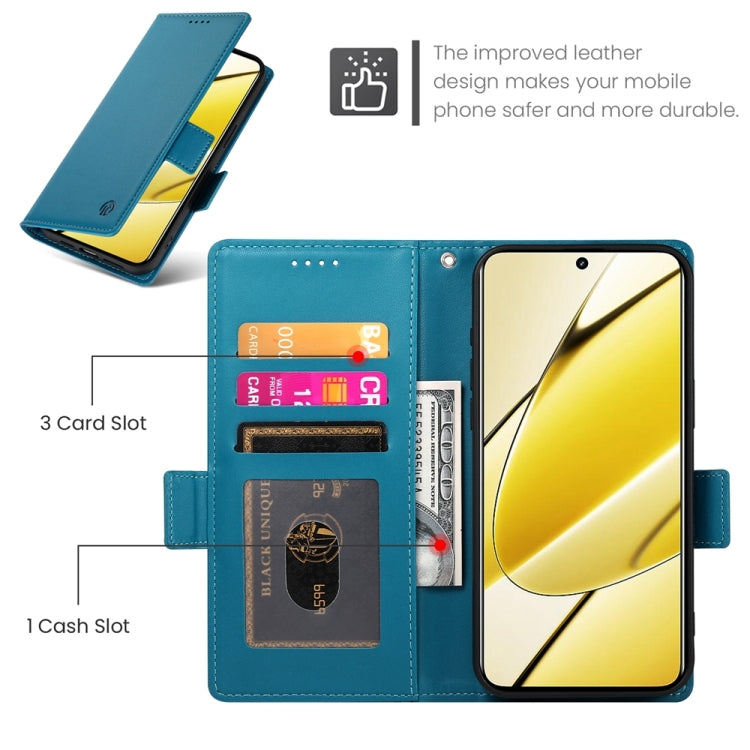 For Realme 11 5G / Realme 11x Side Buckle Magnetic Frosted Leather Phone Case
