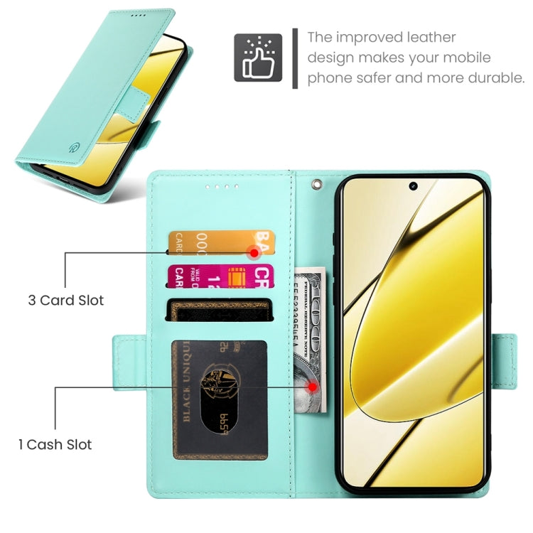 For Realme 11 5G / Realme 11x Side Buckle Magnetic Frosted Leather Phone Case