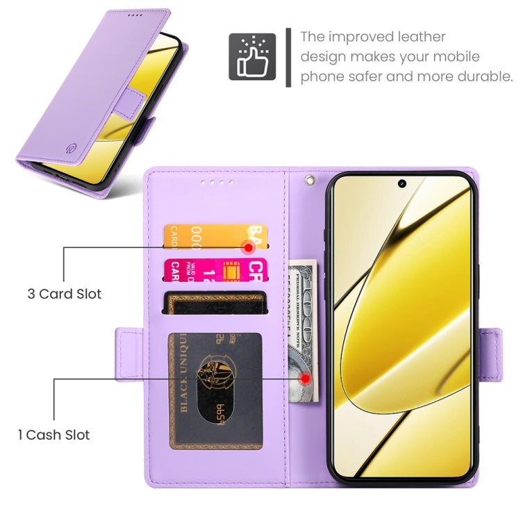 For Realme 11 5G / Realme 11x Side Buckle Magnetic Frosted Leather Phone Case